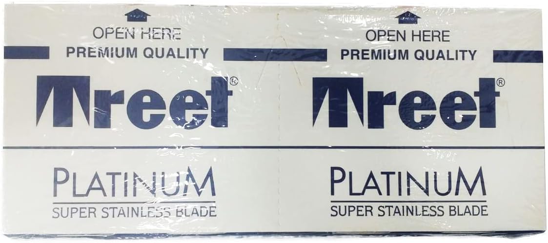 Treet Platinum Super Stainless Double Edge Razor Blades, (100 Blades)