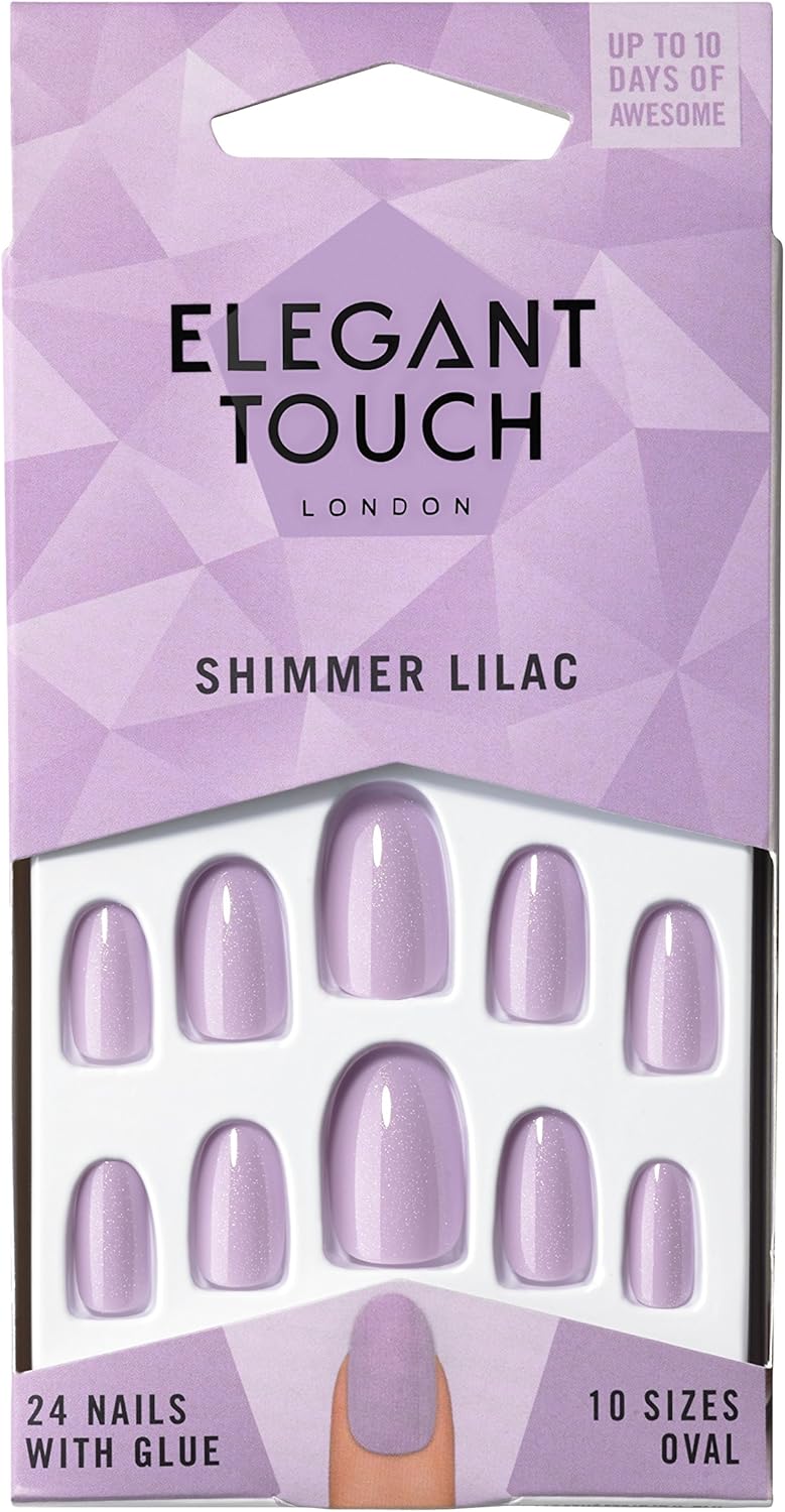 81fgepzeluL._AC_SL1500_.jpg Elegant Touch Colour False Nails - Shimmer Lilac - Image 1