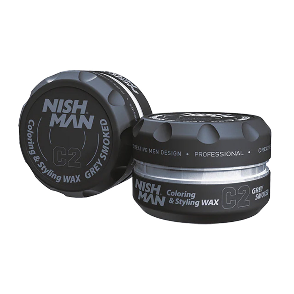 NISH MAN C2 COLORING & STYLING WAX GREY SMOKED 100ML