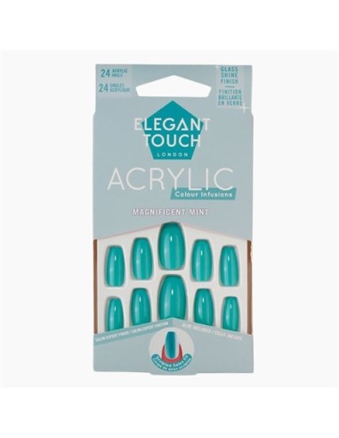 elegant-touch-acrylic-magnificent-mint.jpg Elegant Touch Acrylic Magnificent Mint 24 Nails - Image 1