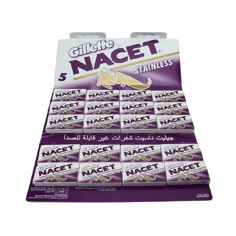 100 Gillette Nacet Stainless Double Edge Razor Blades