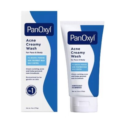 PanOxyl 4 Benzoyl Peroxide Acne Creamy Wash for Face & Body - Unscented - 6oz