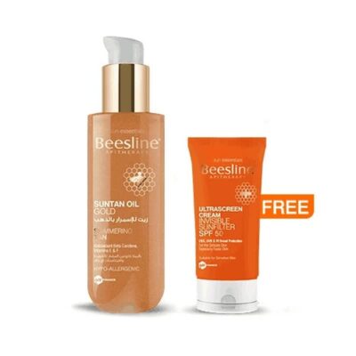 Beesline Suntan Oil Gold Free Ultrascreen Cream Invisible Sunfilter SPF 50