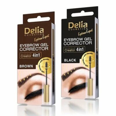 Delia Creator Eyebrow Gel Corrector with Keratin - Black Brown 7ml