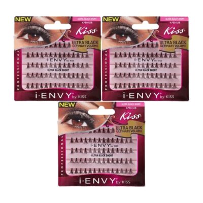 Kiss I Envy Ultra Black Knotted Short Lashes (Pack of 3)