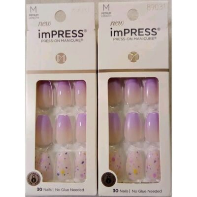 imPRESS 2 KISS impress No Glue Mani Press-On Nails 'All I Want' 89031 Purple Medium