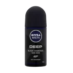 Nivea Men Deodorant Roll On Deep Black Charcoal Dark Wood 50ml