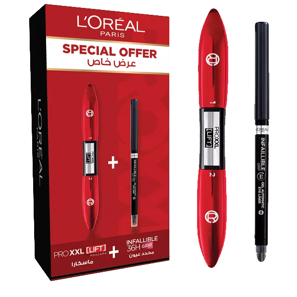 Loreal Paris Pro Lift Mascara And Infallible Grip Eyeliner Gel Set - Image 2