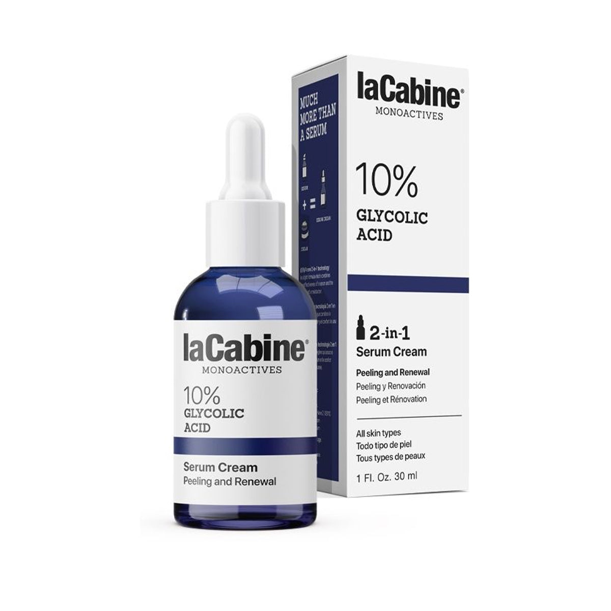 Lacabine 10% Glycolic Acid 2 in 1 Serum Cream 30ml - Image 1